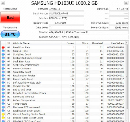 диагностика жесткого диска Crystal Disk Info